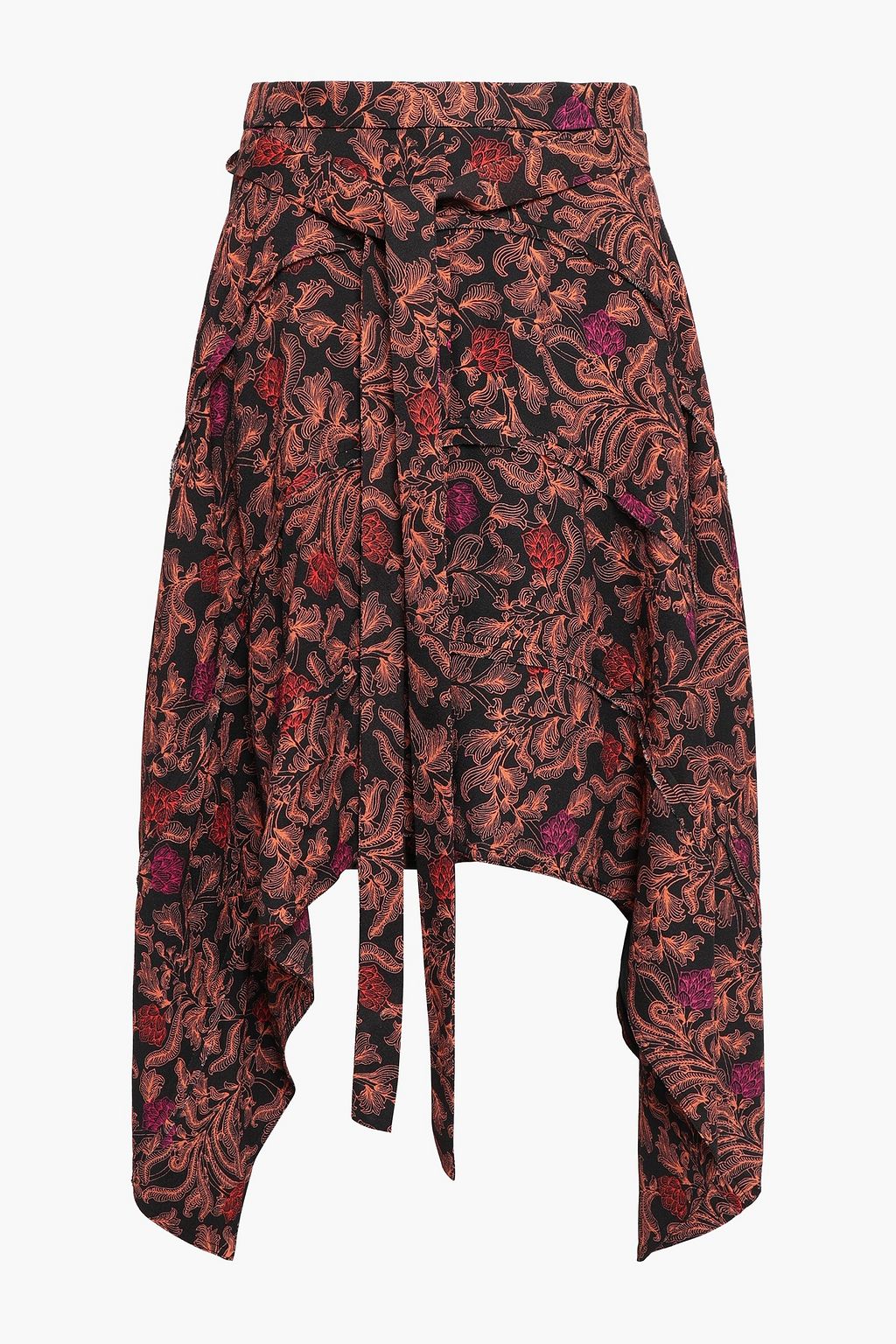 PROENZA SCHOULER Asymmetric printed crepe skirt | THE OUTNET