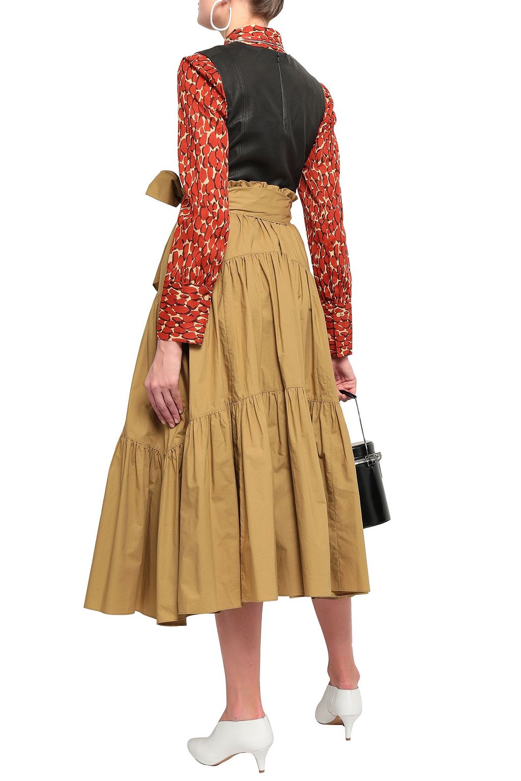 PROENZA SCHOULER Belted cotton-poplin midi skirt