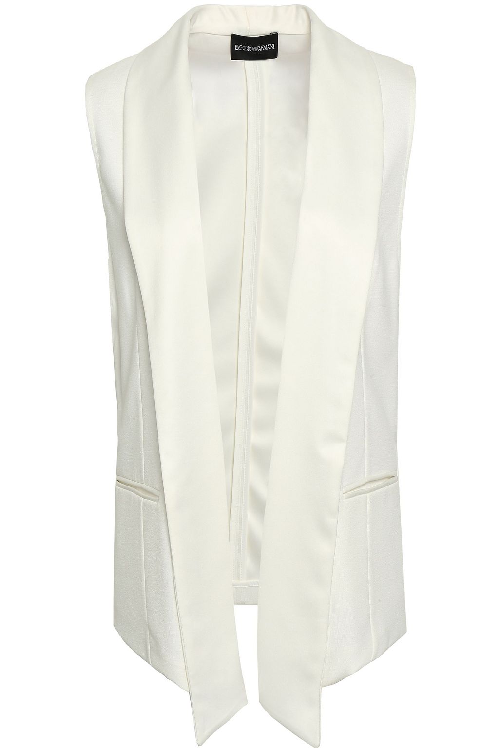 Ivory Satin-paneled jersey vest | Sale 