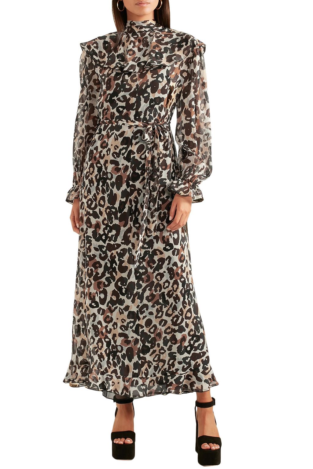 SONIA RYKIEL Leopard-print silk-chiffon midi dress