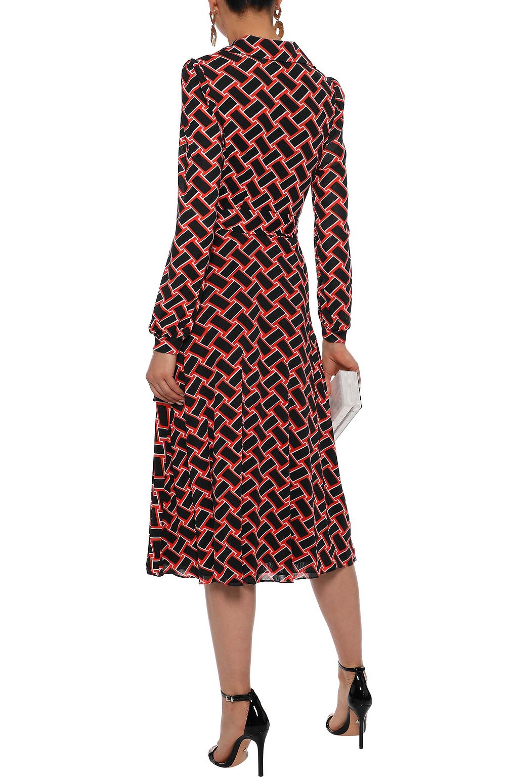 DIANE VON FURSTENBERG Phoenix printed mesh midi wrap dress