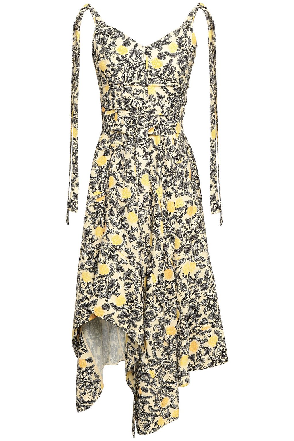 yellow crepe dress