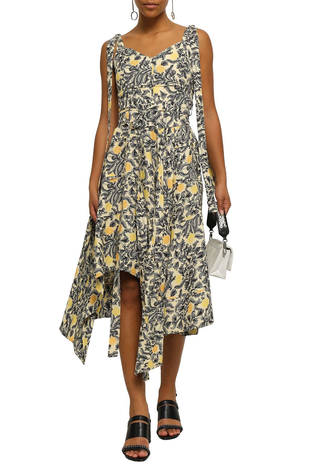 PROENZA SCHOULER Asymmetric floral-print crepe dress
