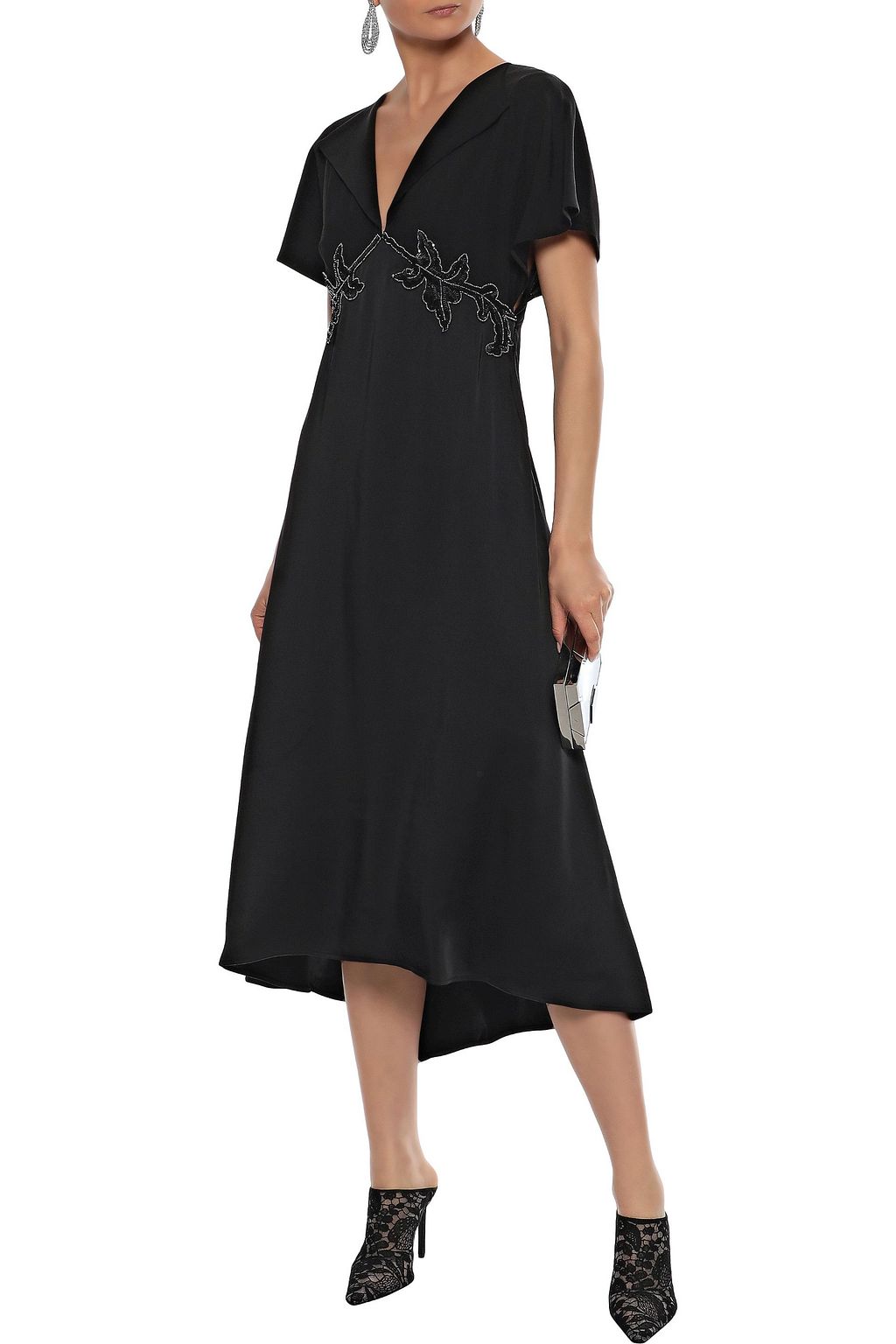 CHRISTOPHER KANE Embellished crepe and satin midi dress
