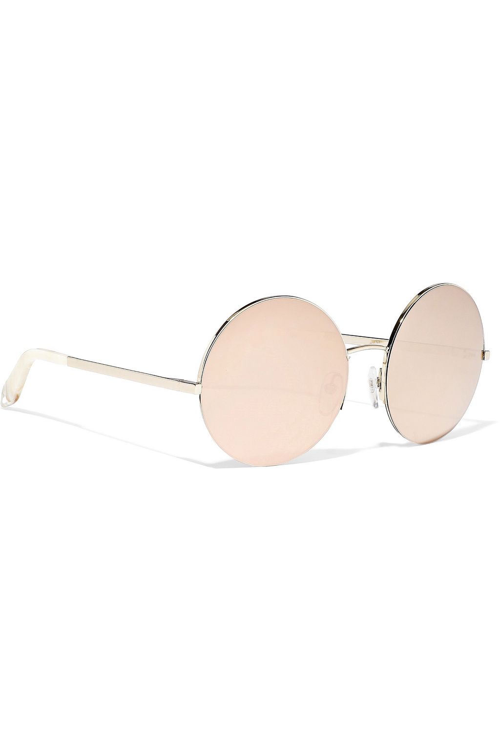 VICTORIA BECKHAM Supra round-frame coated-metal mirrored sunglasses