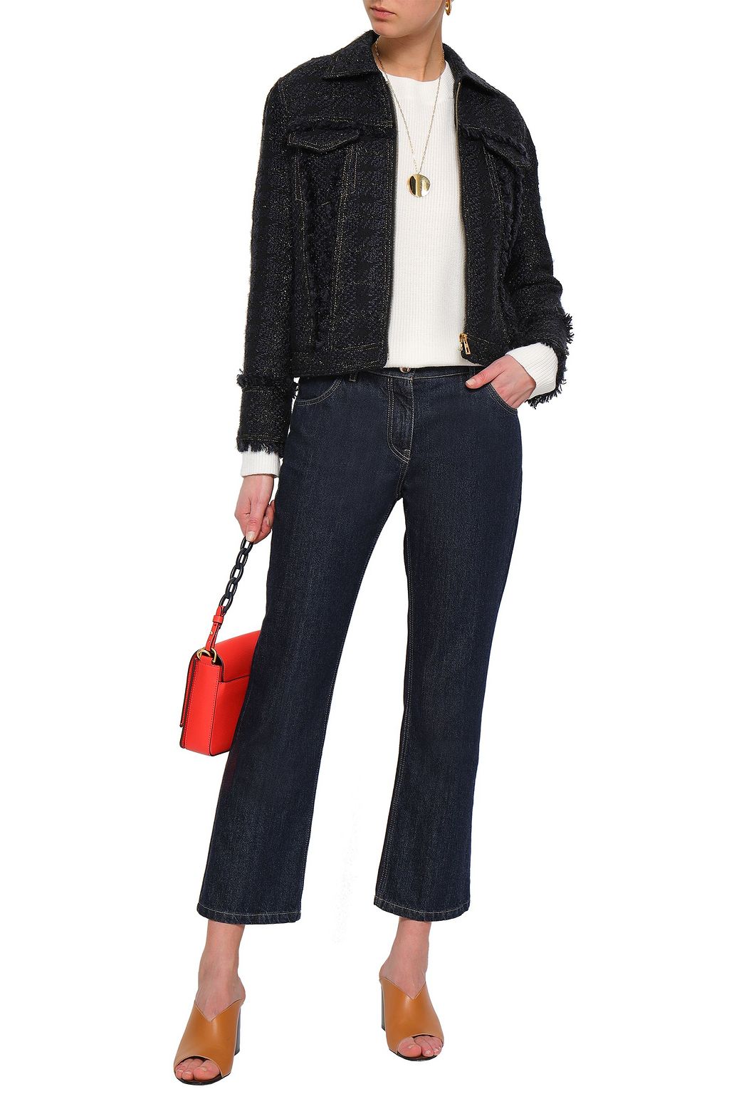 TORY BURCH Metallic bouclé jacket
