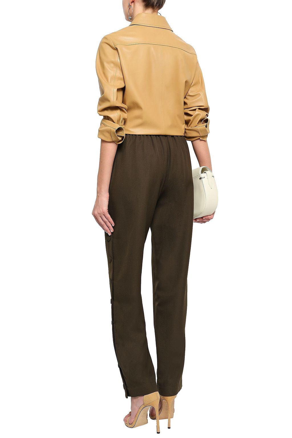 JOSEPH Odon snap-detailed twill straight-leg pants