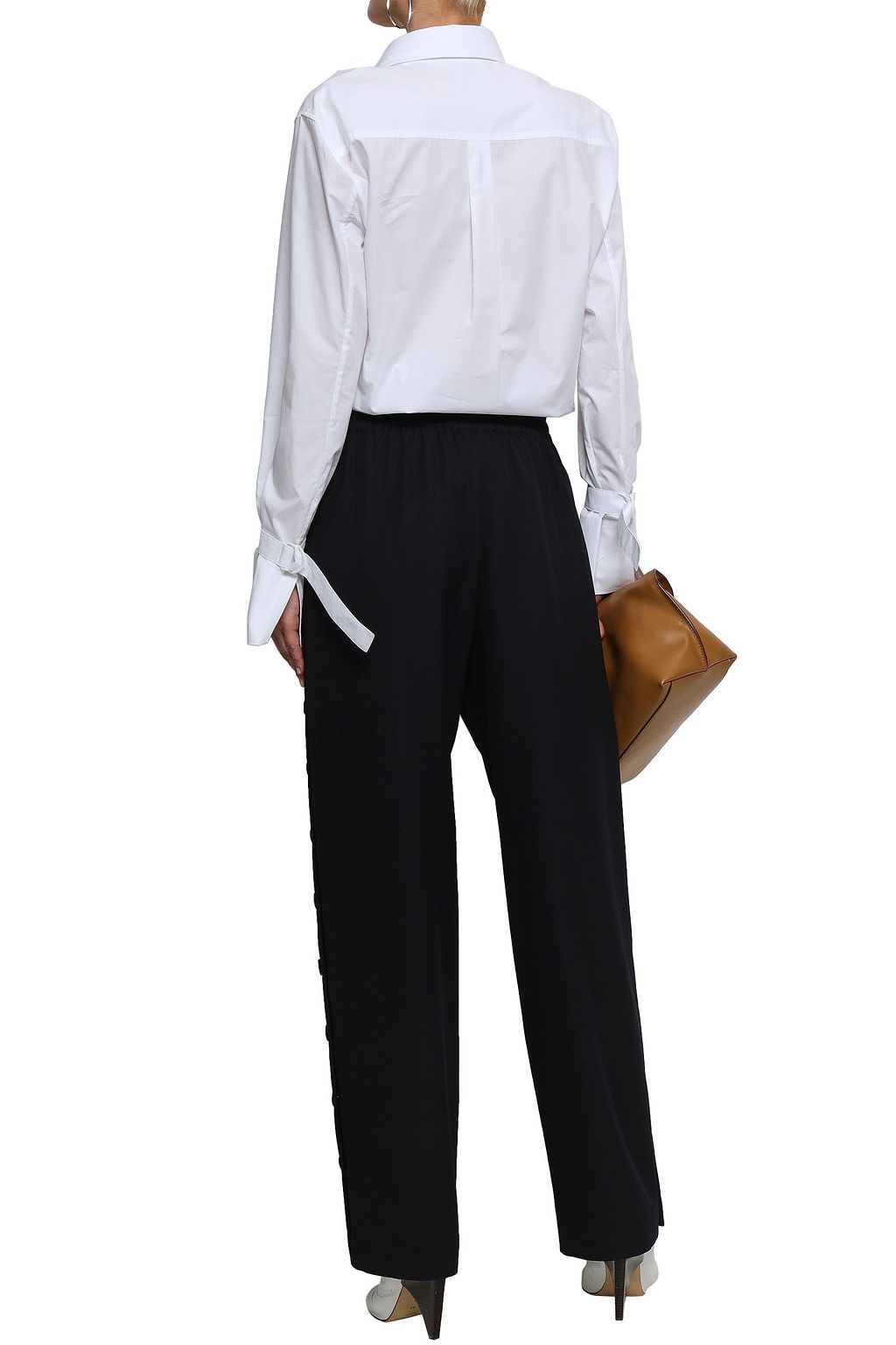 JOSEPH Odon snap-detailed twill straight-leg pants
