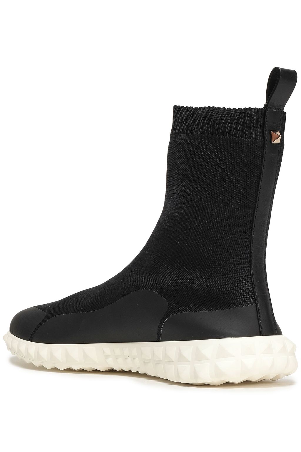 VALENTINO GARAVANI VLTN printed stretch-knit high-top sneakers