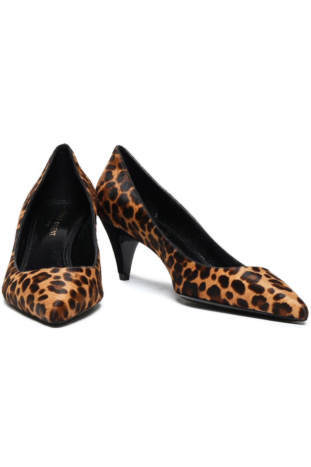 SAINT LAURENT Leopard-print calf hair pumps
