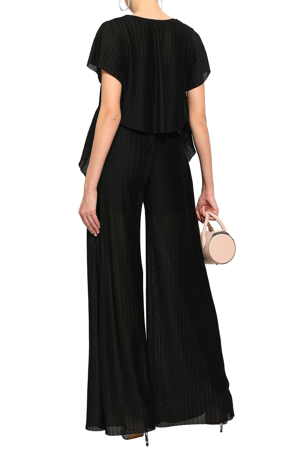 EMPORIO ARMANI Plissé-jersey wide-leg pants