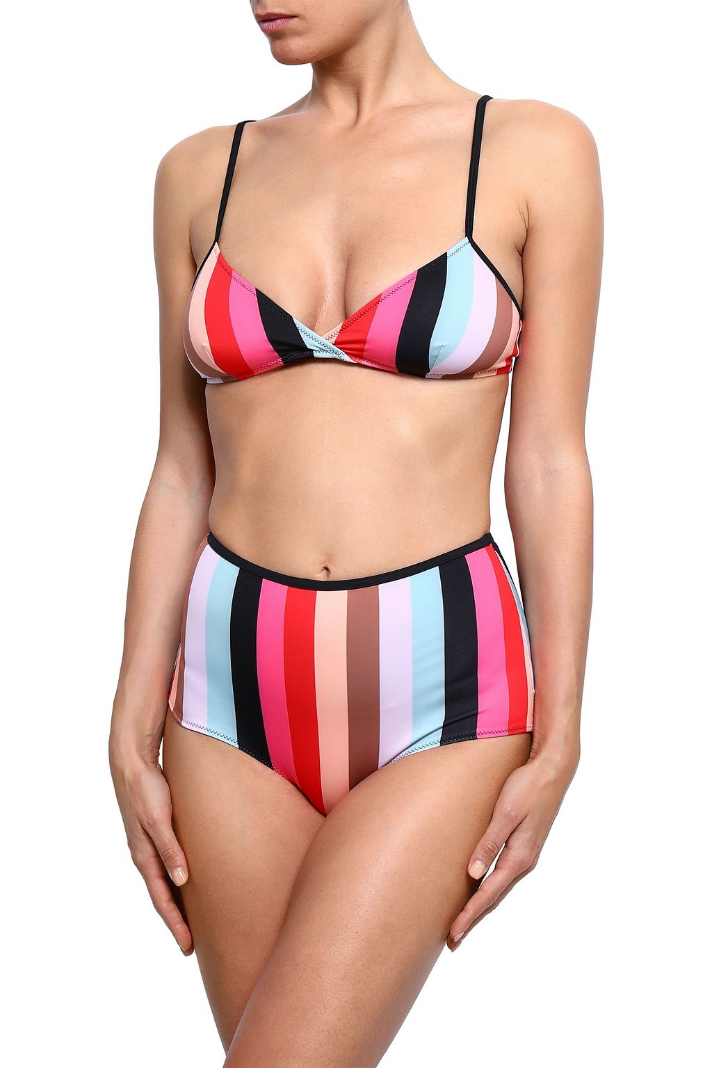 SOLID & STRIPED The Brigitte striped triangle bikini top