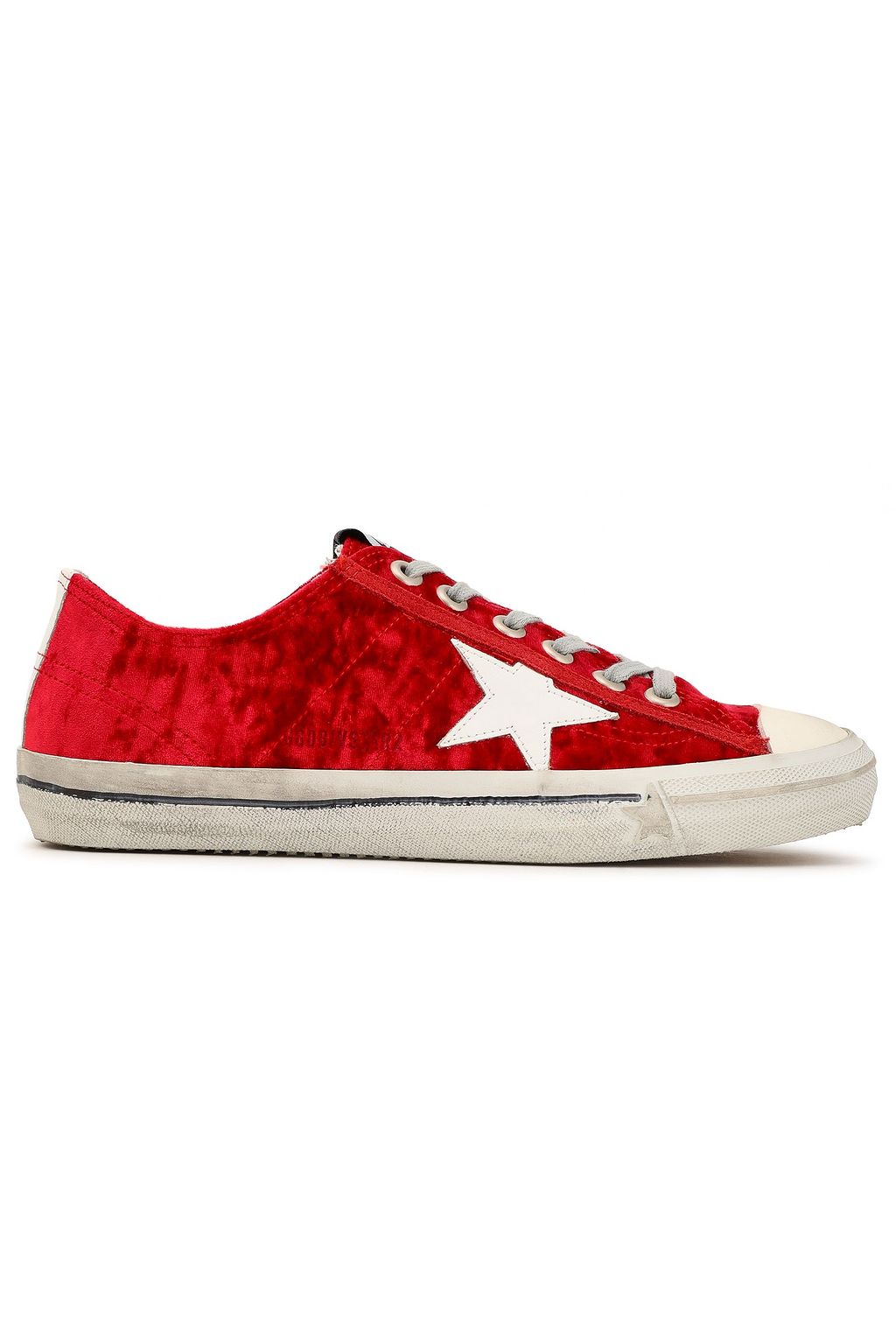 red velvet golden goose sneakers