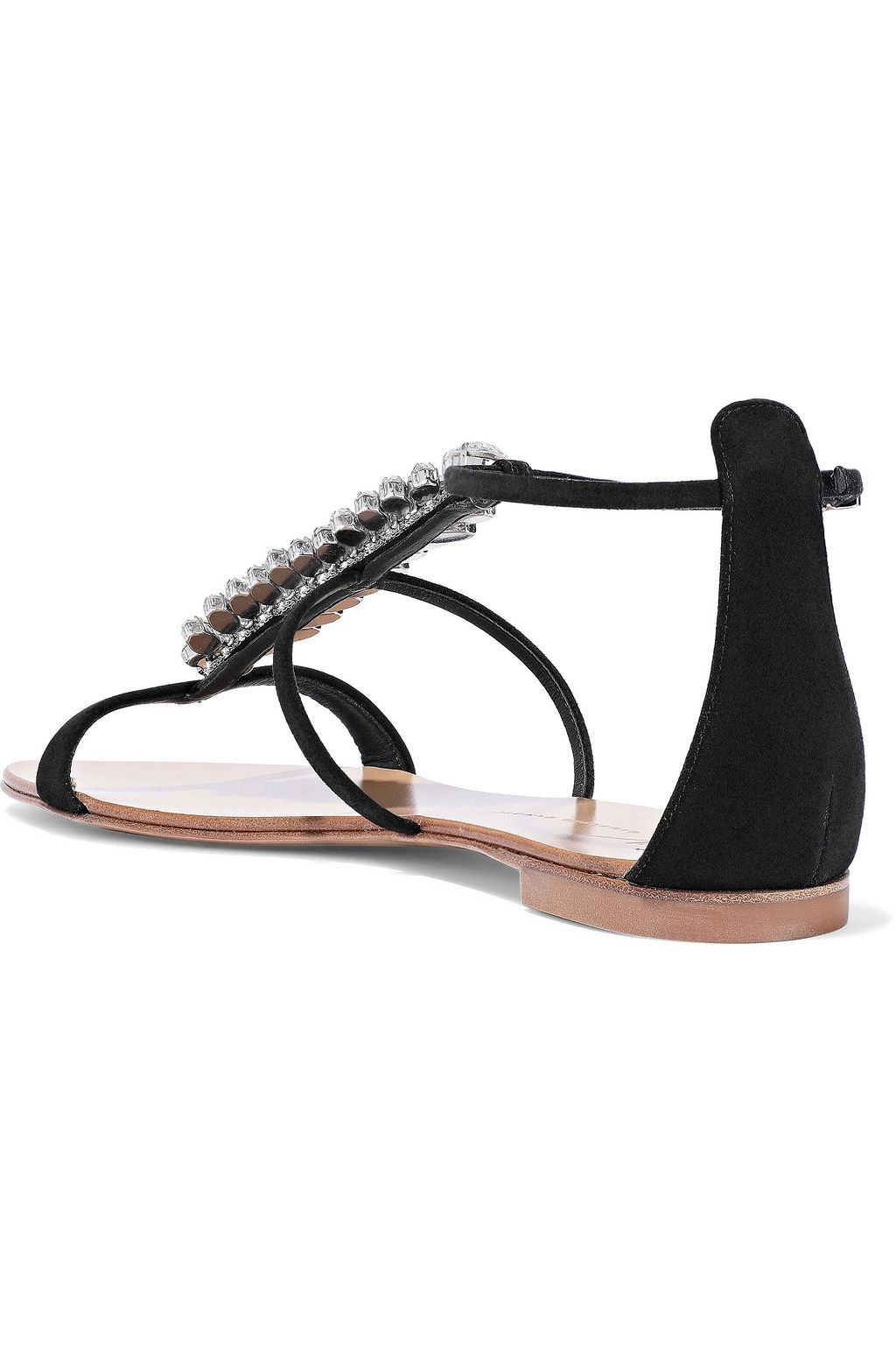 GIUSEPPE ZANOTTI Crystal-embellished leather sandals