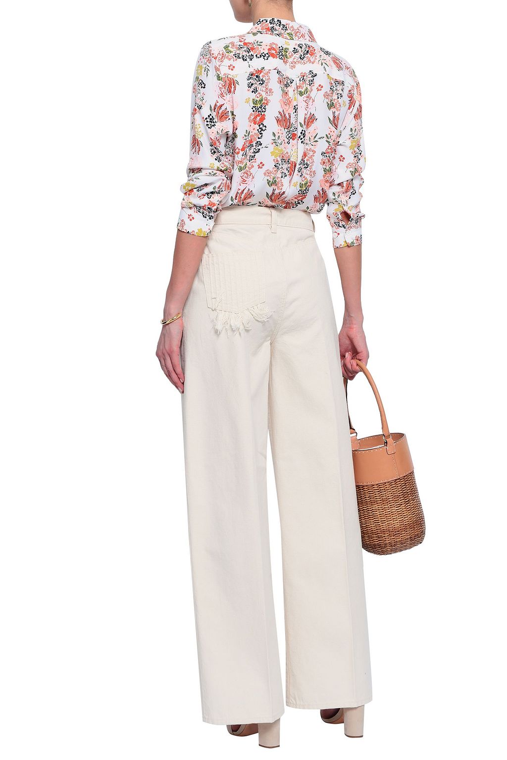 TORY BURCH Caroline cotton-canvas wide-leg pants