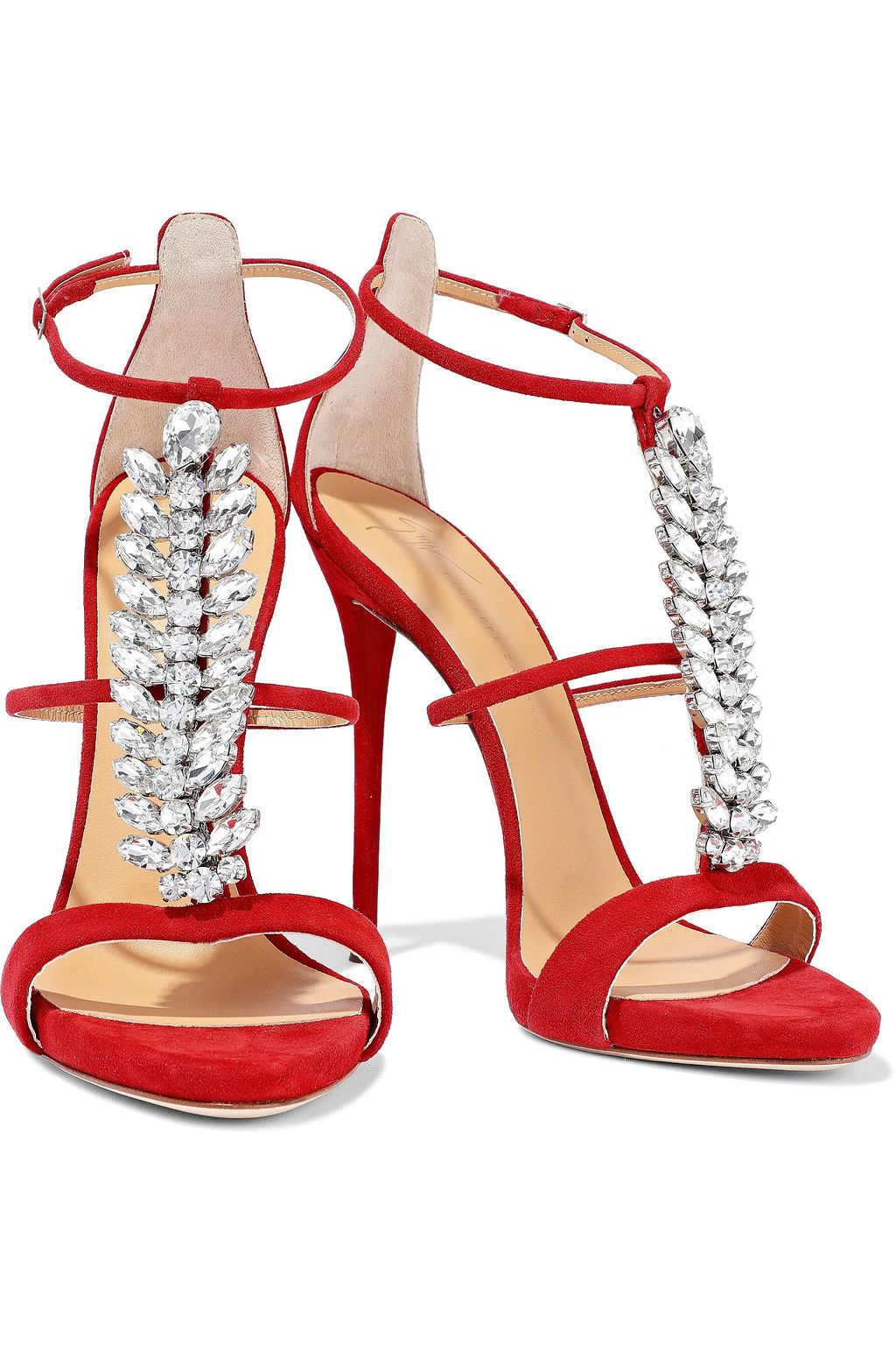 GIUSEPPE ZANOTTI Coline crystal-embellished suede sandals