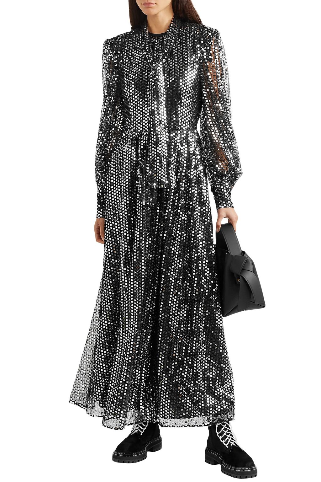 MSGM Sequined tulle maxi dress