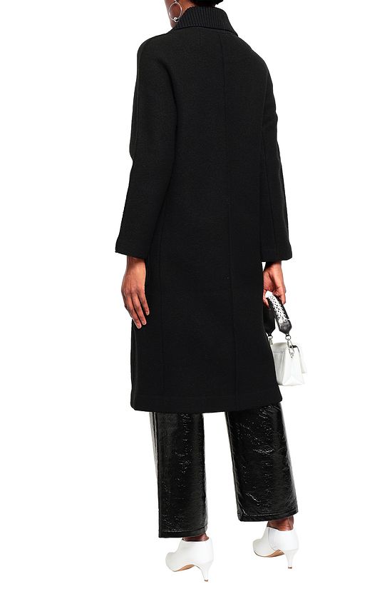 fringed wool blend twill shirt jacket