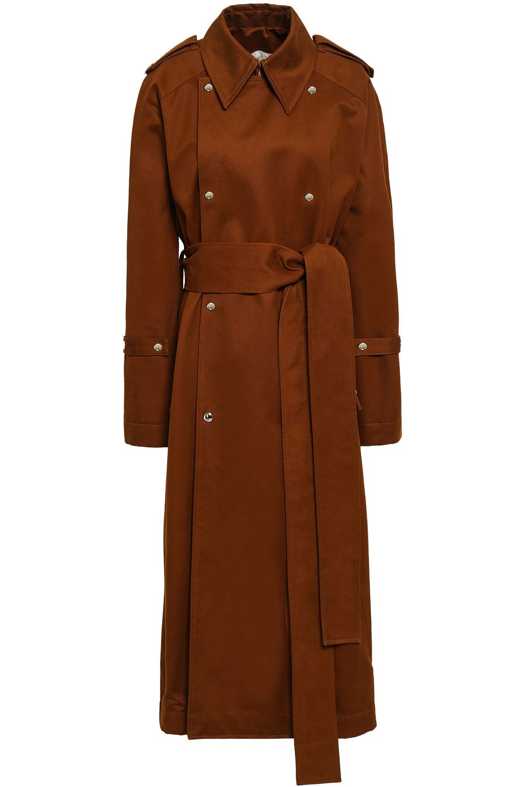 Brown Button Front Belted Trench Coat Brown Button Front Belted Trench Coat