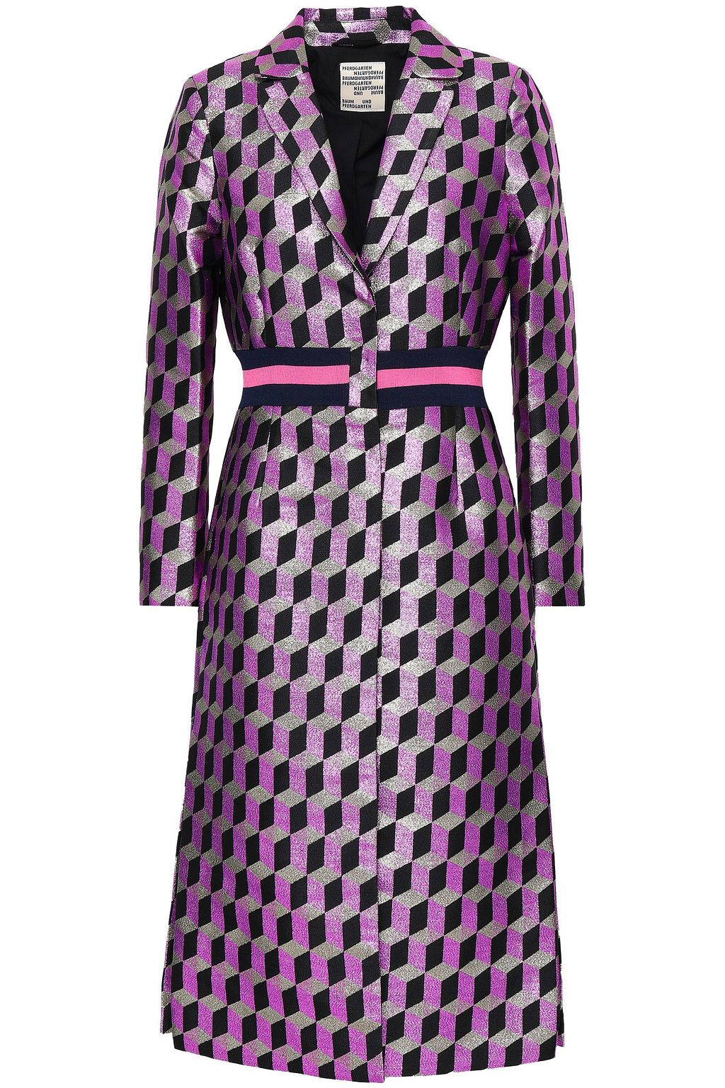 Metallic jacquard coat - pink - One Size