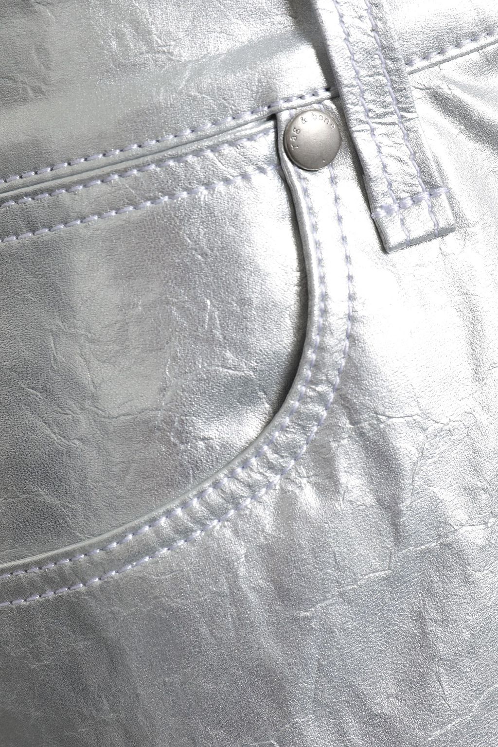 RAG & BONE Metallic cracked-leather mini skirt