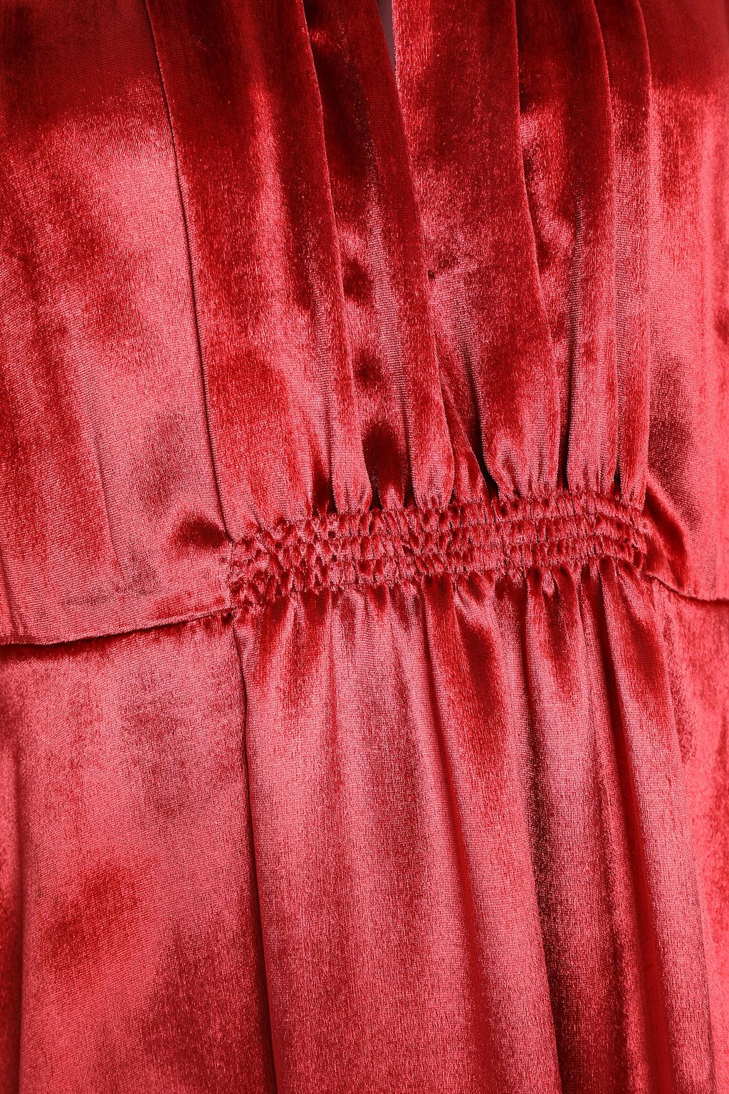 REDVALENTINO Shirred velvet mini dress