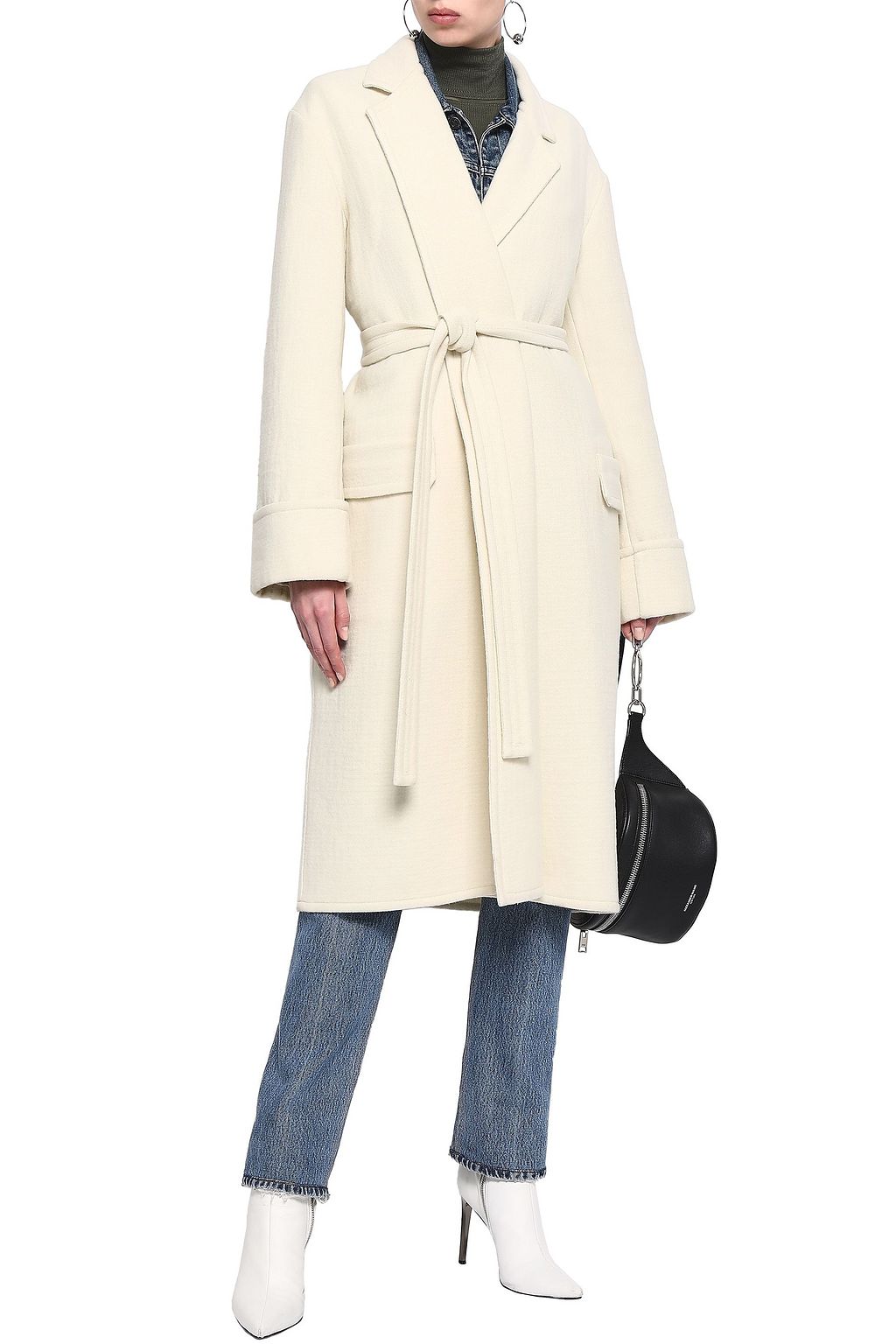 HELMUT LANG Belted wool coat