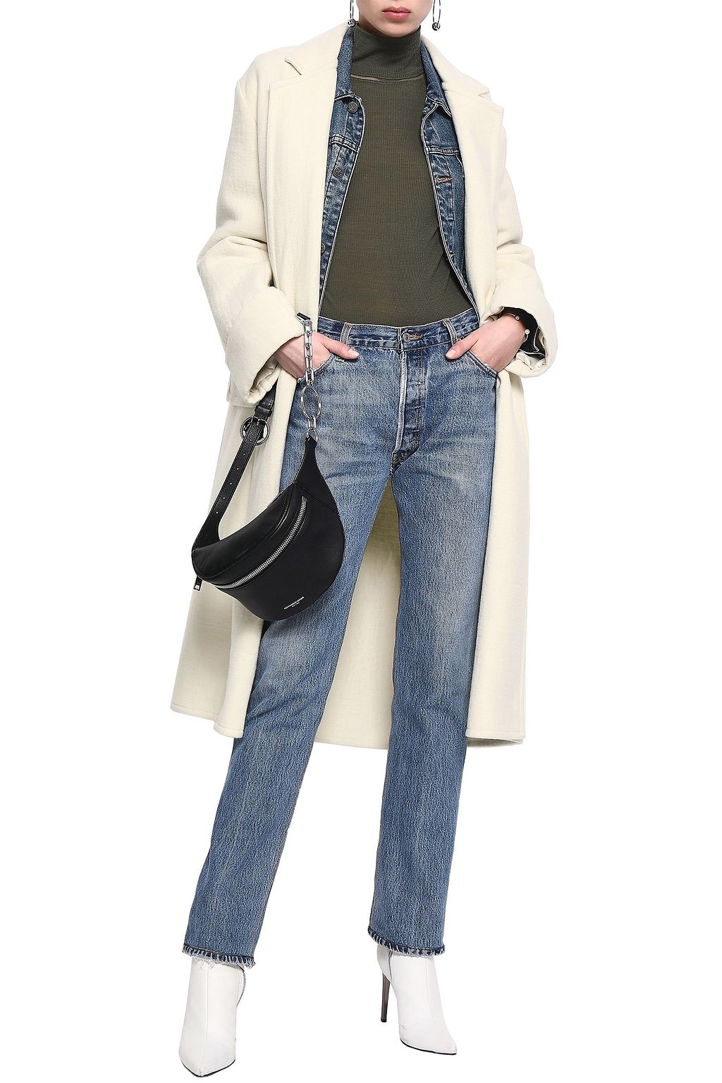 HELMUT LANG Belted wool coat