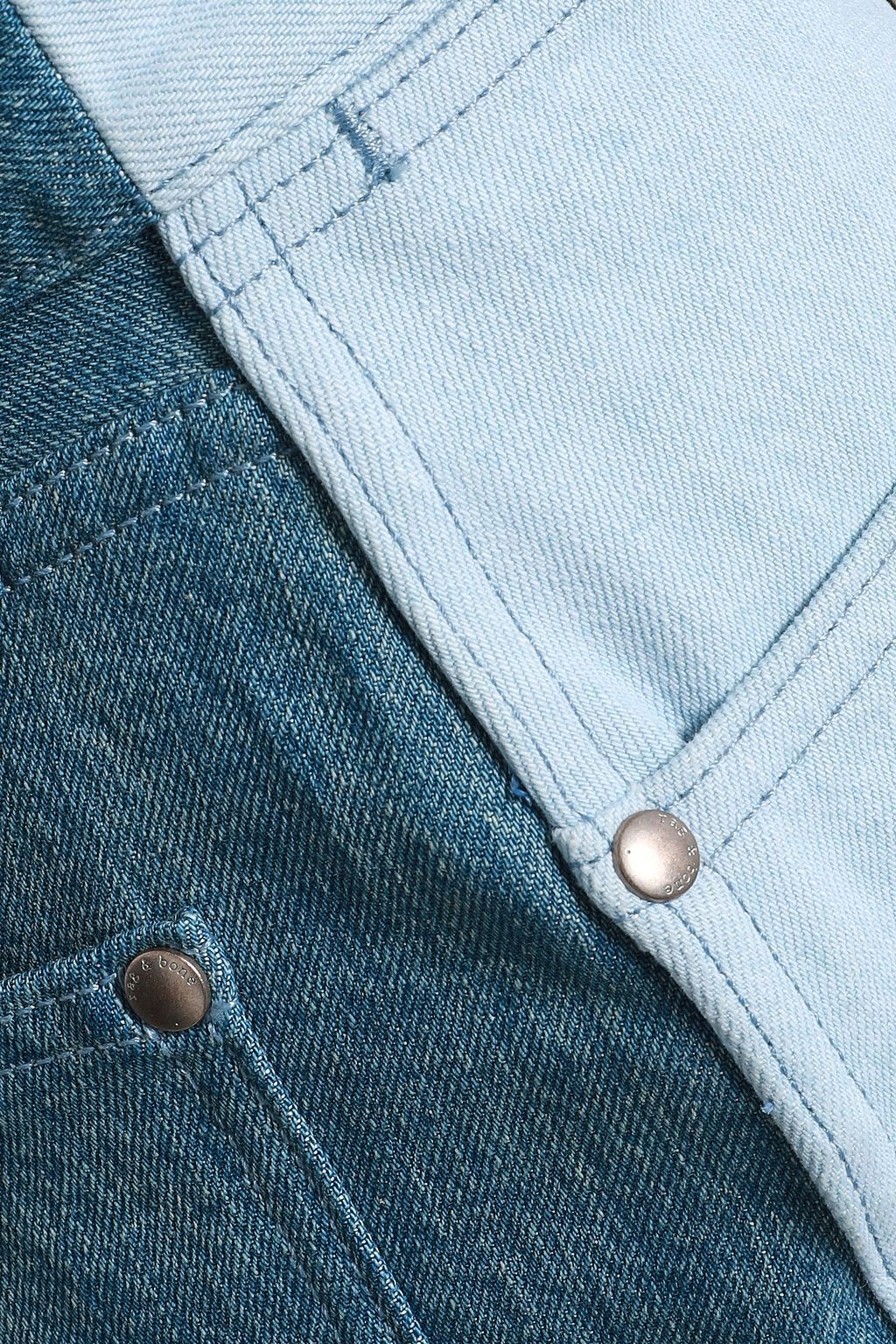 RAG & BONE Two-tone denim mini skirt