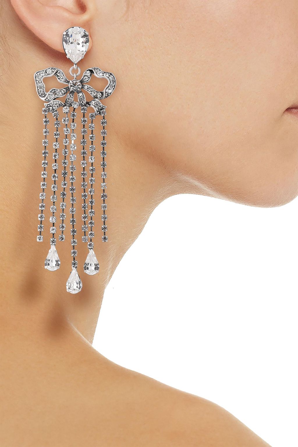 DANNIJO Oxidized silver-tone crystal earrings