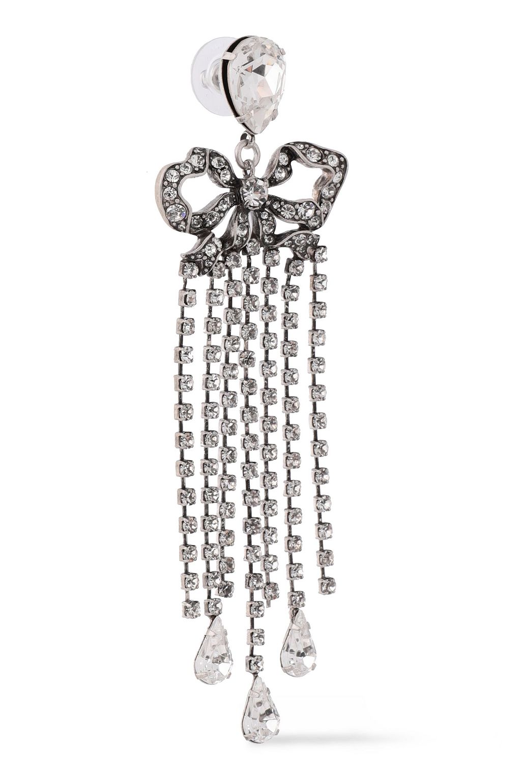 DANNIJO Oxidized silver-tone crystal earrings