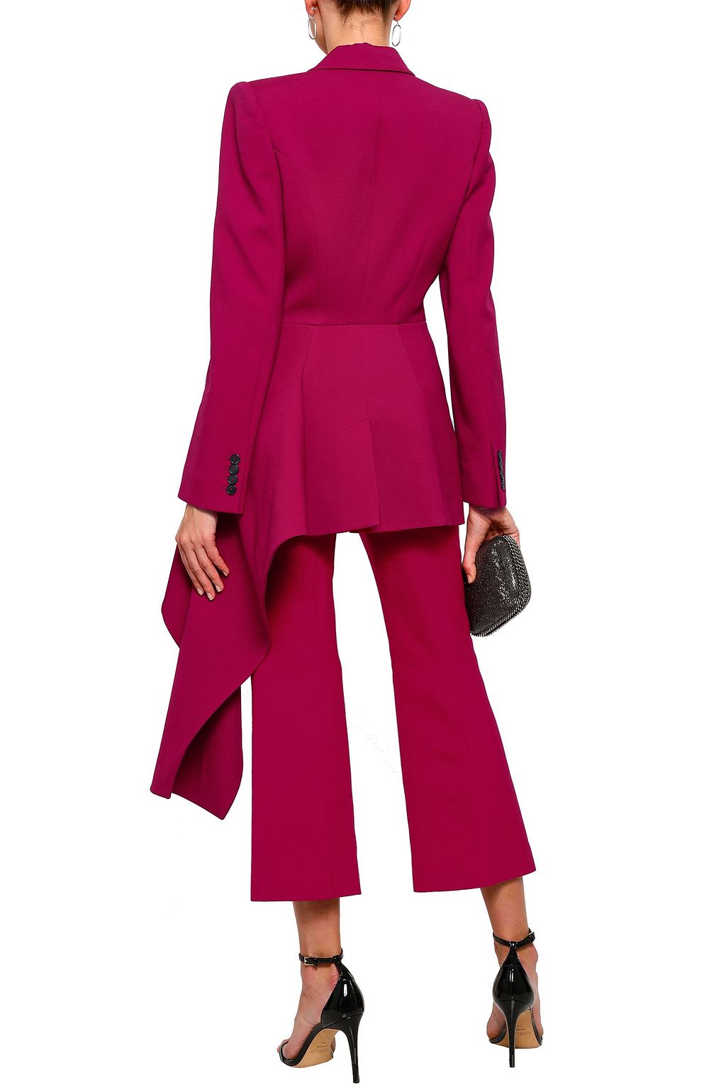 MCQUEEN Draped wool-blend twill blazer