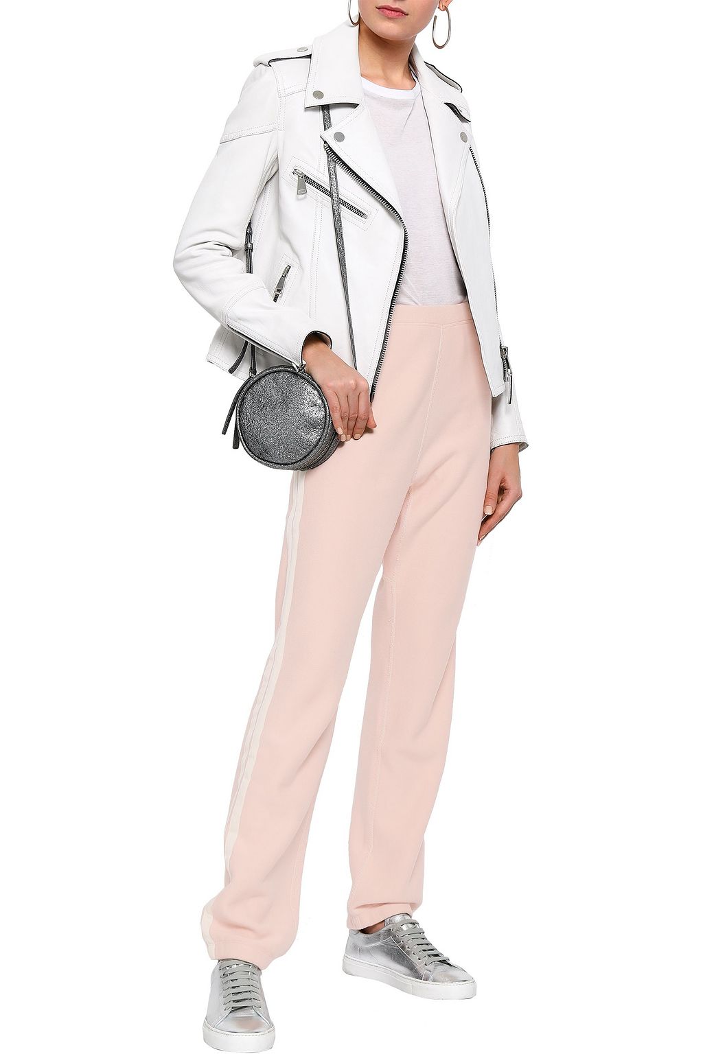 RAG & BONE Racer striped mélange French cotton-terry track pants