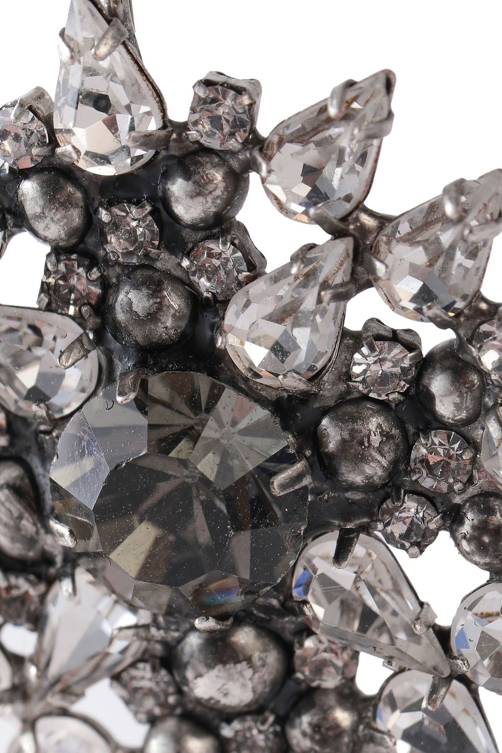 DANNIJO Alby silver and gunmetal-tone crystal earrings