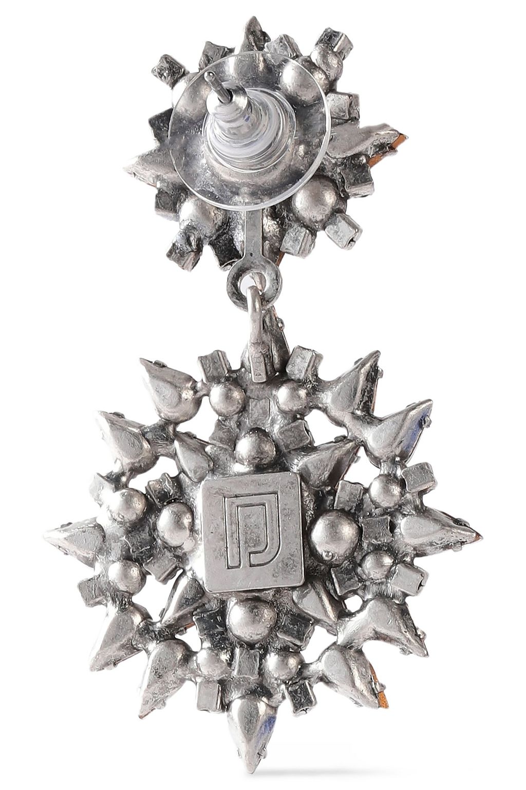 DANNIJO Alby silver and gunmetal-tone crystal earrings