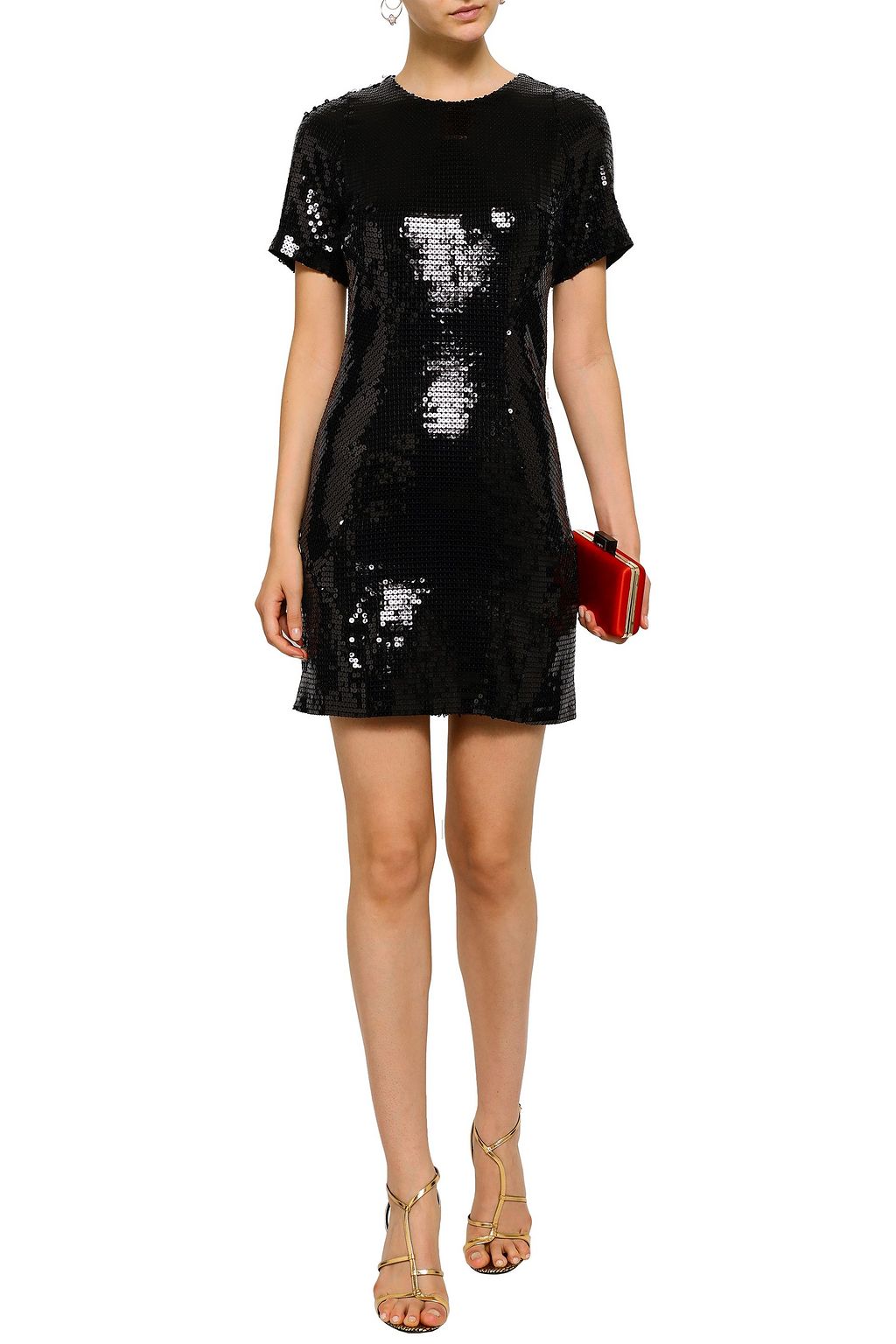 GALVAN  LONDON Sequined silk-chiffon mini dress