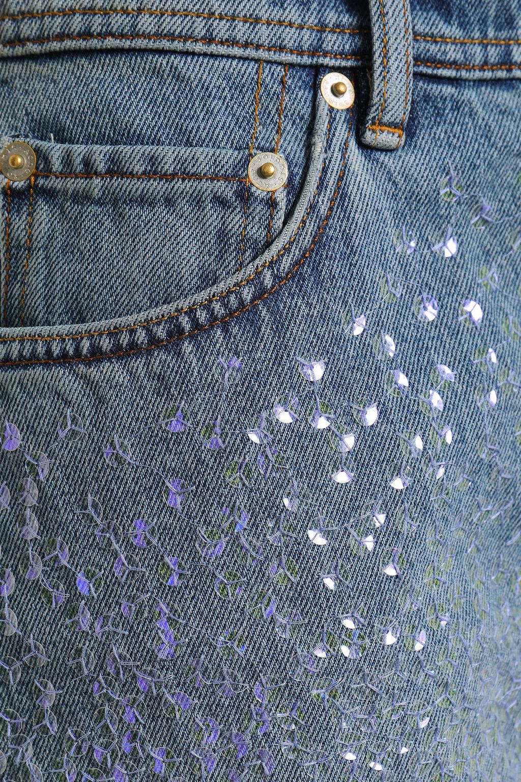 ACNE STUDIOS Embellished denim mini skirt