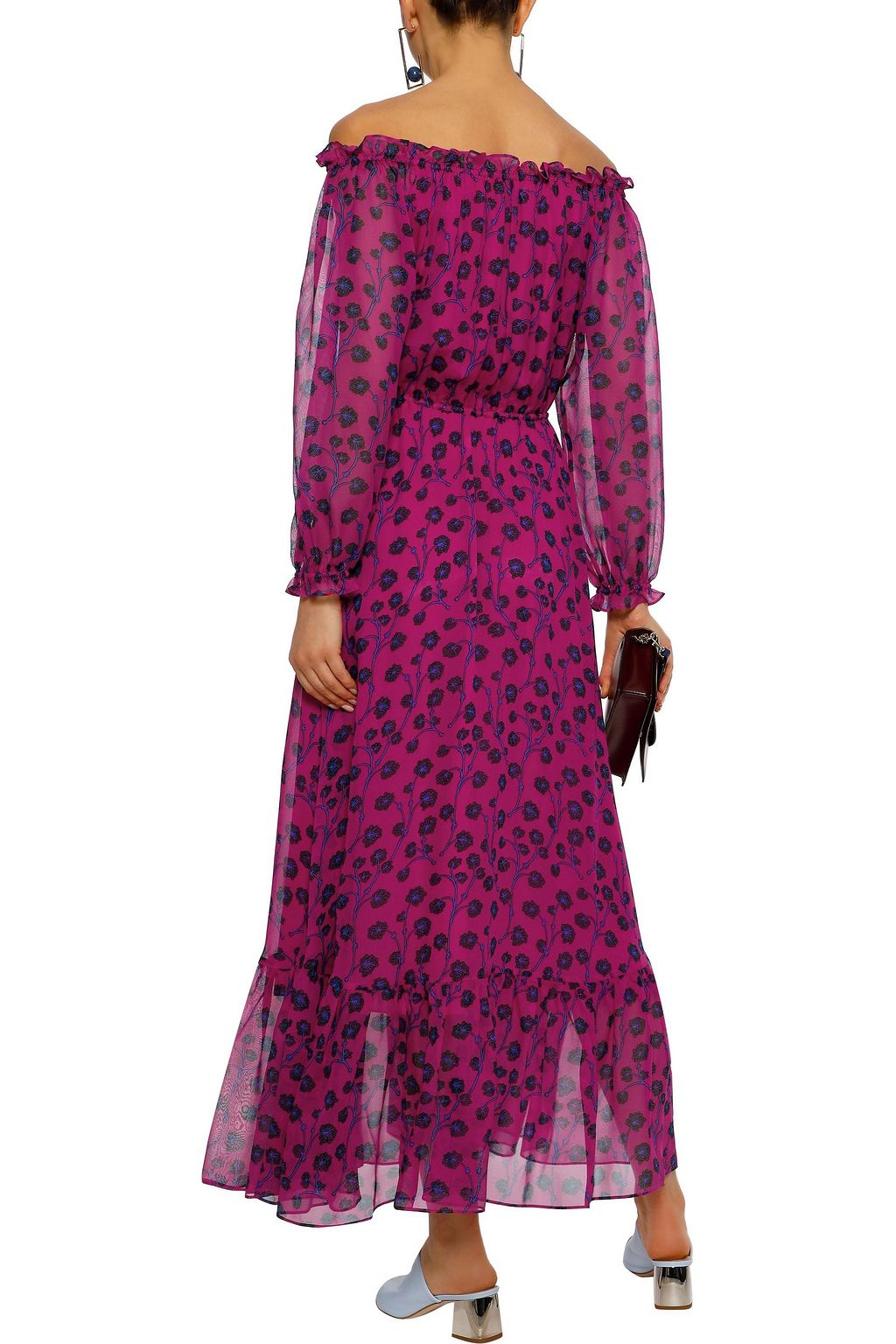 DIANE VON FURSTENBERG Camilla off-the-shoulder floral-print silk-chiffon maxi dress