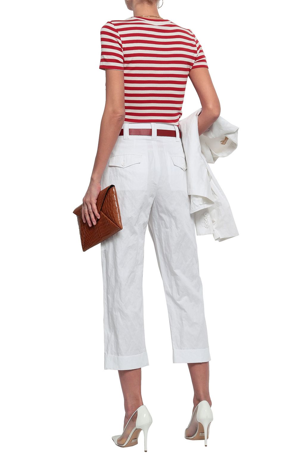MICHAEL KORS COLLECTION Cropped cotton-blend straight-leg pants