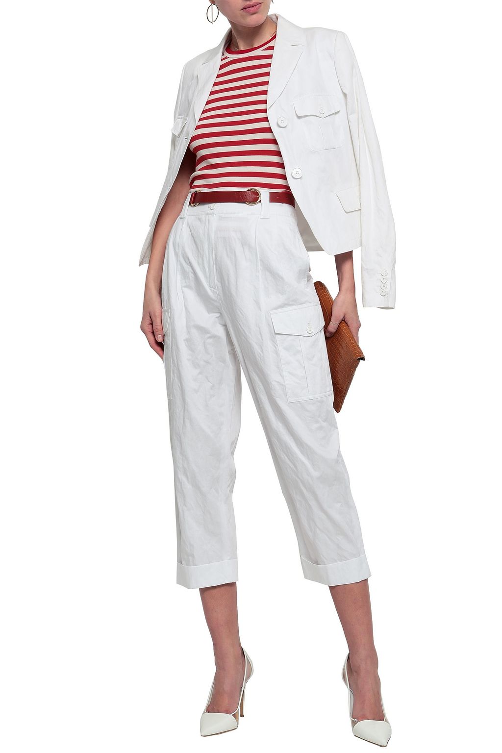 MICHAEL KORS COLLECTION Cropped cotton-blend straight-leg pants
