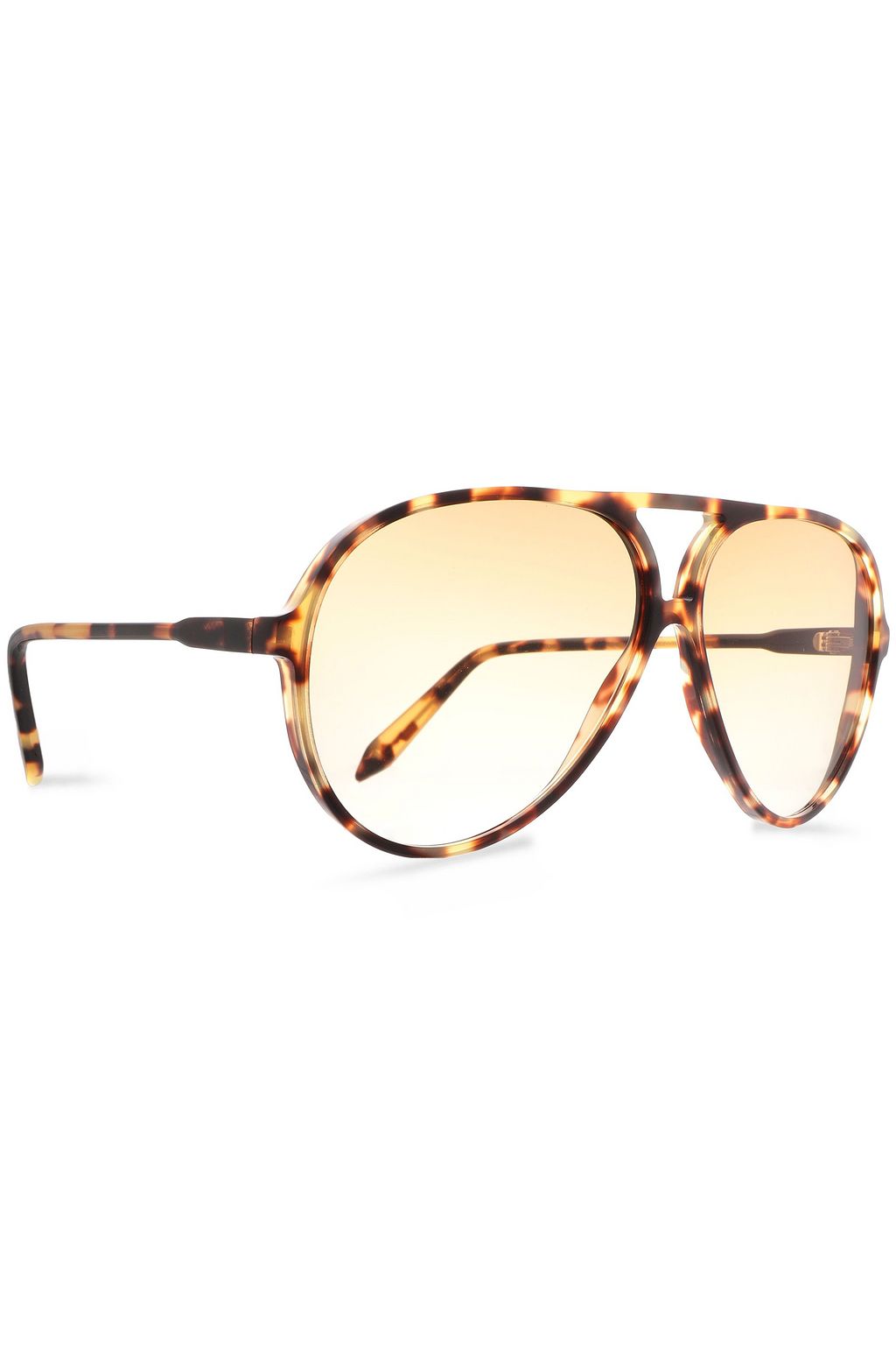 VICTORIA BECKHAM Fine aviator-style tortoiseshell acetate sunglasses