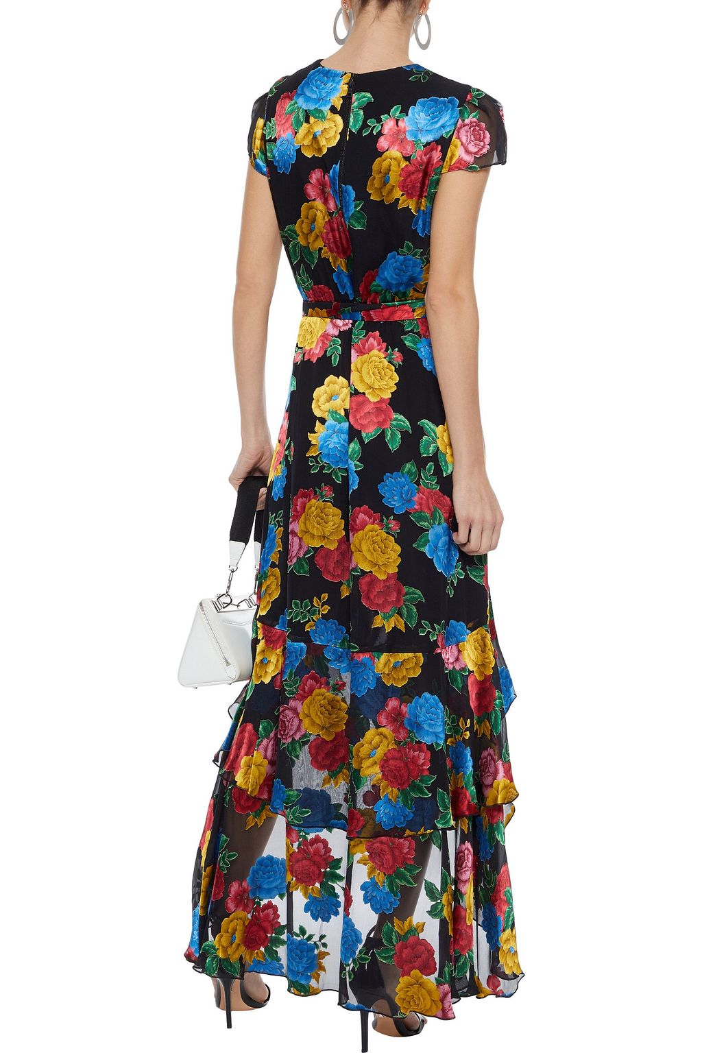 ALICE + OLIVIA Camellia asymmetric floral-print fil coupé chiffon dress
