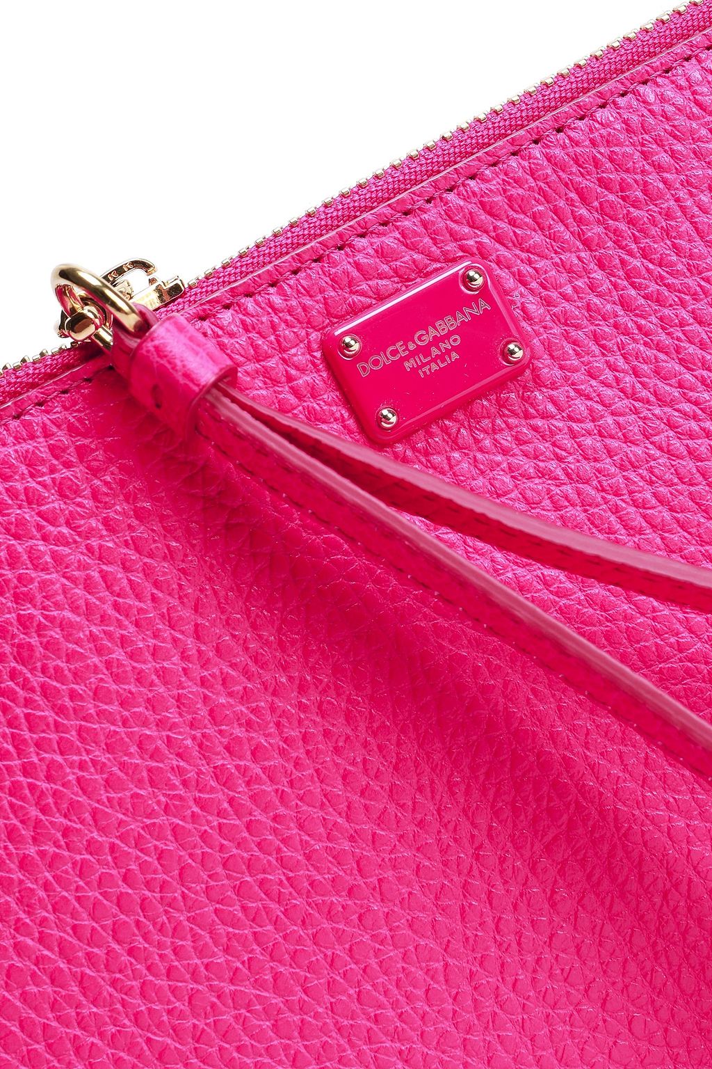 DOLCE&GABBANA Pebbled-leather clutch