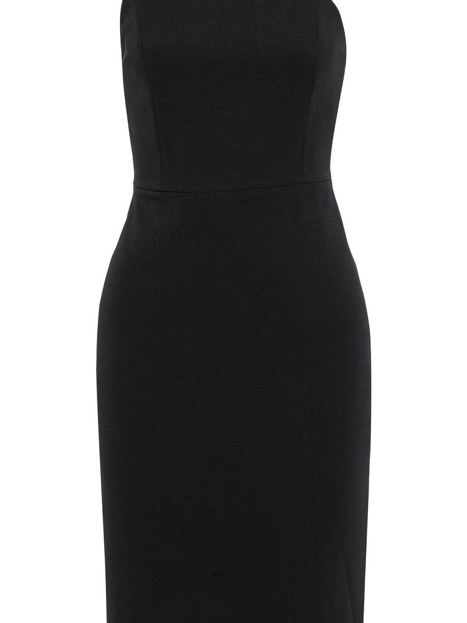 jona cutout leather-trimmed cady dress