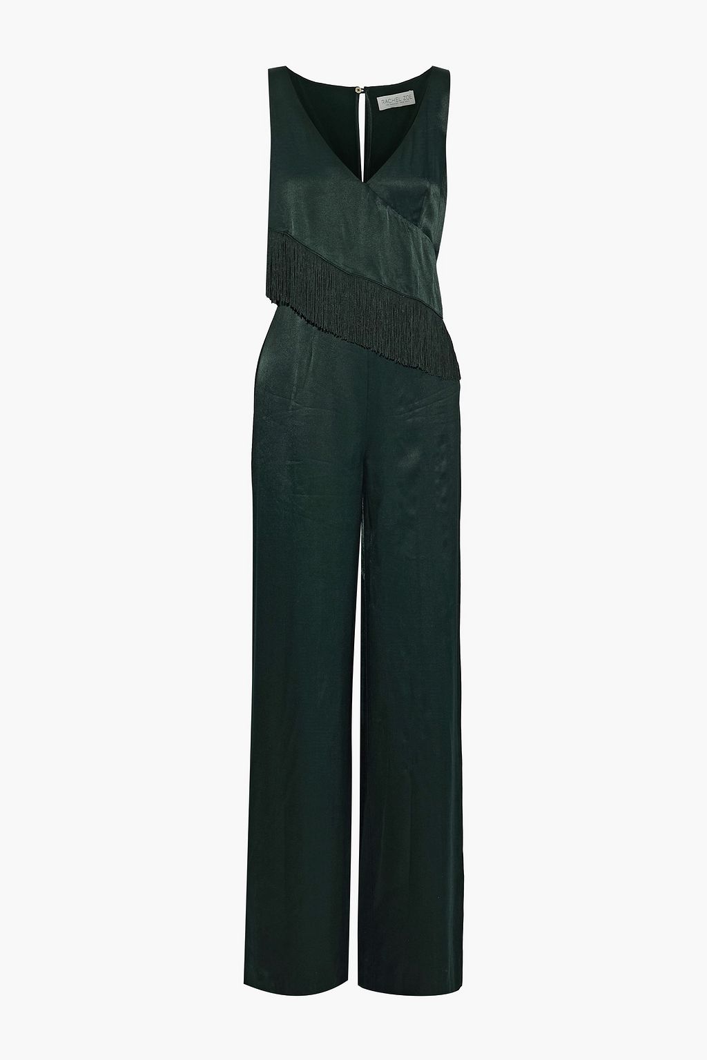 RACHEL ZOE Parker fringe-trimmed layered satin jumpsuit | Sale up to 70 ...