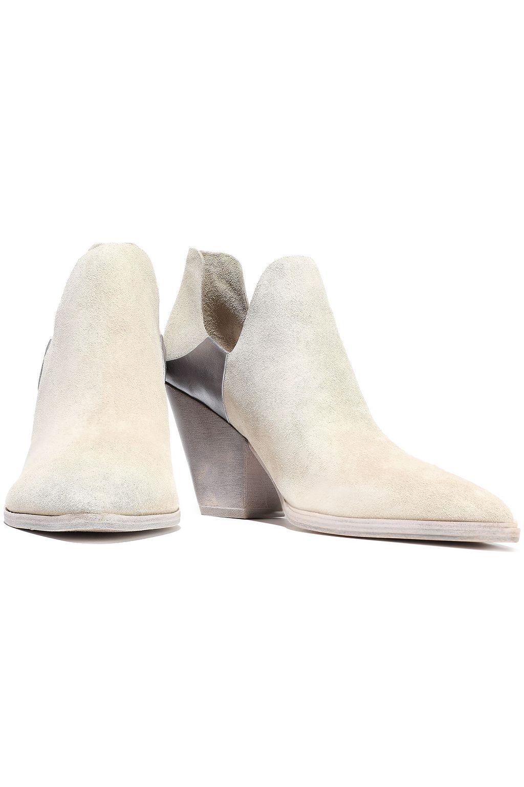 SIGERSON MORRISON Cathy metallic leather-paneled suede ankle boots