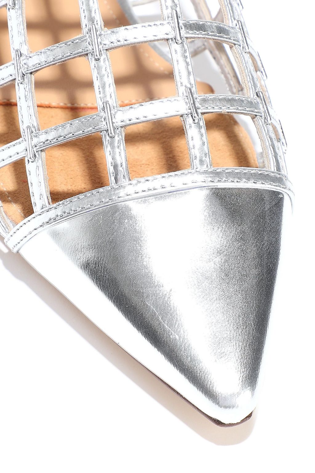 SIGERSON MORRISON Eddi embellished caged mirrored-leather mules