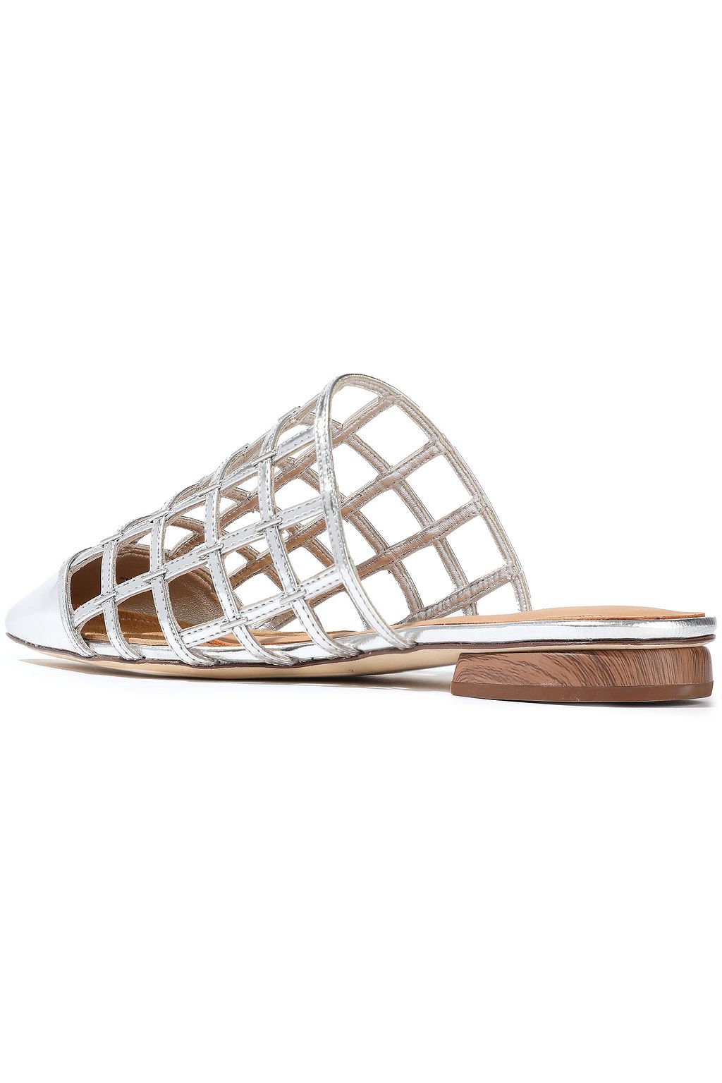 SIGERSON MORRISON Eddi embellished caged mirrored-leather mules