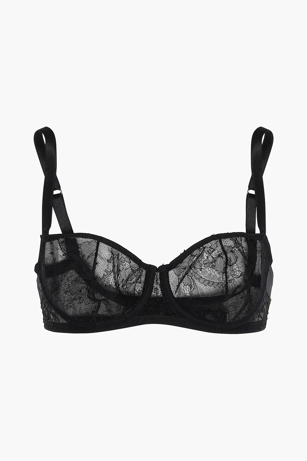 I.D. SARRIERI Chantilly lace and tulle underwired balconette bra