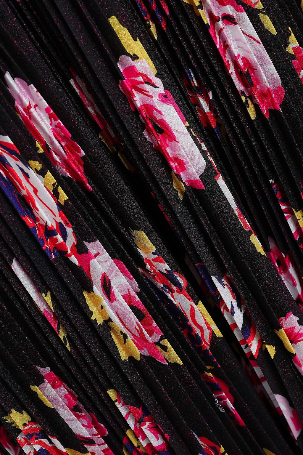 MSGM Pleated floral-print georgette midi skirt